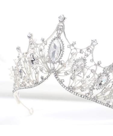 Unicra Silver Princess Crown Tiara Headband for Women and Girls - Wedding, Prom, Pageant Hair Jewelry - Buy Online on GoSupps.com