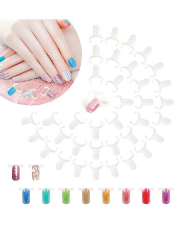 200Pcs Nail Display Tips Nail Polish Display Rings Natural Color Nail Swatches Ring Nail Art Color Chart Tool Nail Polish Display Ring for Beginners Manicure Store