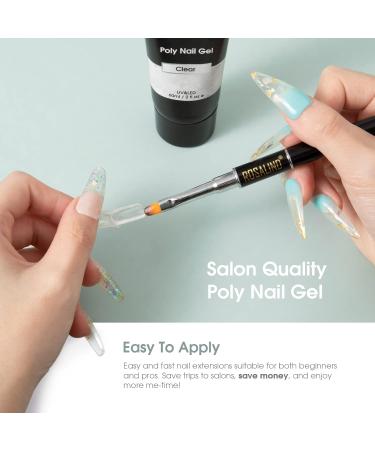 Rosalind Poly Nail Gel 60ml UV/LED Acrylic Gel for Nail Extensions Manicure & Repair | Clear Transparent - Buy Online on GoSupps.com