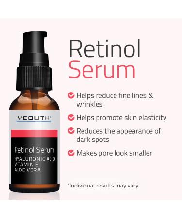 Yeouth Retinol Serum 1 oz - Anti-Aging Skin Care for Youthful Glow - Buy Online on GoSupps.com