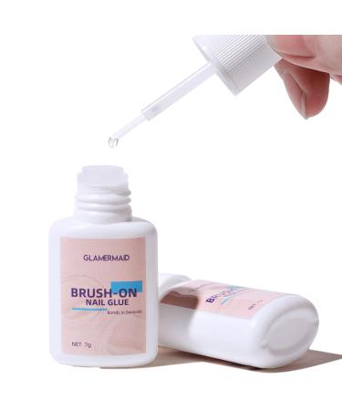 GLAMERMAID Press On Nails Glue - Long Lasting Nail Adhesive for Acrylic & Fake Nails (7g) - Brush-On Applicator - Buy Online on GoSupps.com