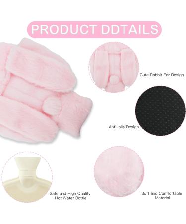 2L Electric-Free Foot Warmers | Soft Rabbit Ear Design Heating Pads | 2-in-1 Foot Heat Bottle for Men & Women | Perfect Winter Gifts (Pink) - Buy Online on GoSupps.com