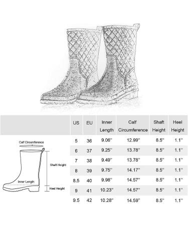 Women's Black Waterproof Mid Calf Rain Boots - Lightweight & Fashionable - Buy Online on GoSupps.com