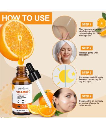 Buy Vitamin C Serum for Face - Brightening Anti-Aging Acne & Dark Spot Treatment | 30ml Moisture Facial Serum - Buy Online on GoSupps.com