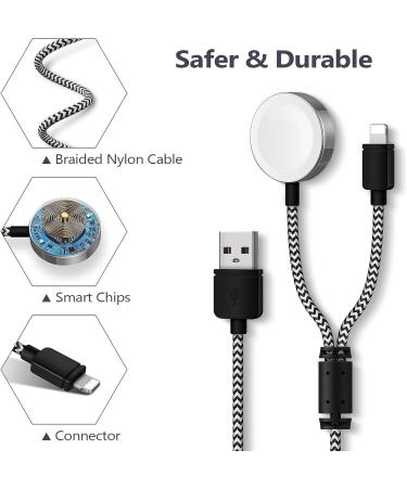 CulaLuva Magnetic Smart Watch Charger for Apple Watch Series & iPhone/iPad - 4.9ft Compatible Charging Cable | Fast Charging | SE/6/5/4/3/2/1, 12/11/Pro/Max/XR/XS/XS Max/X - Buy Online on GoSupps.com