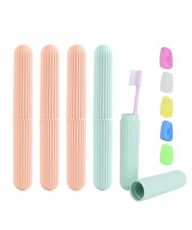 Famcuche 5 pieces of toothbrushes etui portable toothbrush case with 5 pieces of toothbrush cover reusable toothbrush travel case perfect toothbrush case for hikes travel etc.