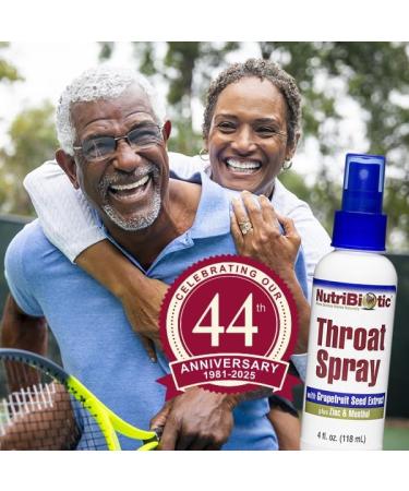 NutriBiotic Throat Spray with GSE 4 Fl. Oz | Gentle and Soothing Sore Throat Support with Grapefruit Seed Extract Zinc & Menthol | Alcohol Free & Non-Medicated (Pack of 2) 4 Fl Oz (Pack of 2) - Buy Online on GoSupps.com