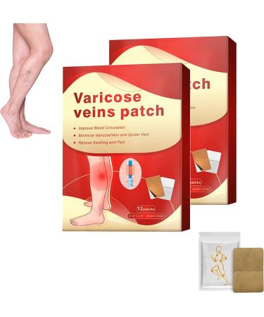 ANRUI Vein-Free immediate Soothing Herbal Patch Leg varicose Patch Spider Vein Removal Patch Relieve Leg Fatigue (2 boxes/24 Pieces)