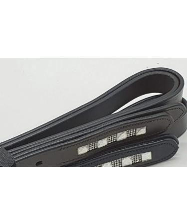 Children's Leather Glittering Stirrup Straps - Big Liz Braun - 100/110/120 cm - Tysons Black 110 cm - Buy Online on GoSupps.com