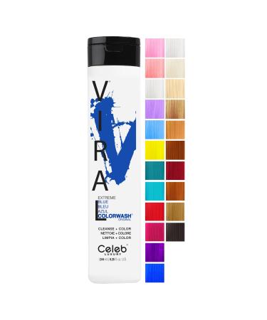 Celeb Luxury Colorwash Color Depositing Shampoo + Bondfix Bond Rebuilder  Semi Permanent Hair Color  Vegan Hair Dye  Viral and Gem Lites Viral Blue Colorwash Shampoo