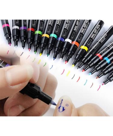 16PCS Nail Art Pen Painting Kit Drawing Dotting Nail Polish Pen 3d Nail Design Beauty Tools For Uv Gel Polish Assorted Colour - Buy Online on GoSupps.com