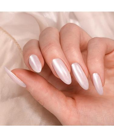 Artdone White Pearl Chrome Nail Powder - Metallic Mirror Effect Pigment for Nail Art - Iridescent Aurora Powder for Manicure - Pearlescent Mermaid Pigment - 1 Jar - Buy Online on GoSupps.com