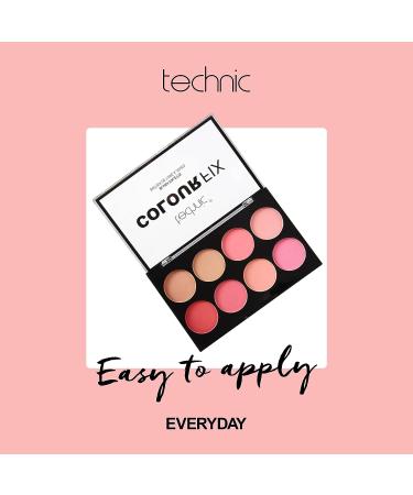 Technic Colour Fix Pressed Powder Blush Palette - 8 Matte Shades for Long-Lasting Professional Finish - Buy Online on GoSupps.com