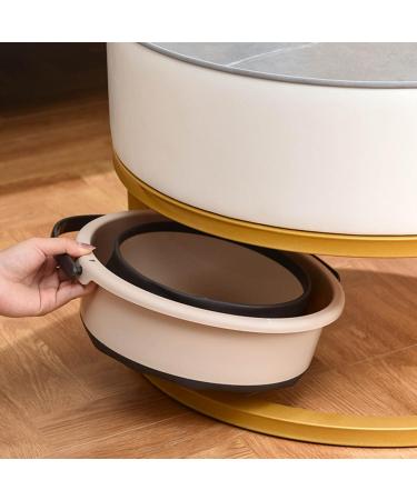 Portable Folding Bucket with Handle Lightweight Small Cleaning Bucket Outdoor Bucket Space Saving White Gray - Buy Online on GoSupps.com