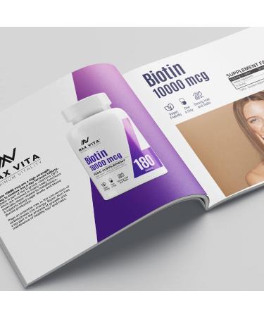Biotin 10,000mcg High Strength Supplement for Healthy Hair, Skin, and Nails | 180 Vegetarian Tablets | Non-GMO & Gluten Free | Made in the UK - Buy Online on GoSupps.com