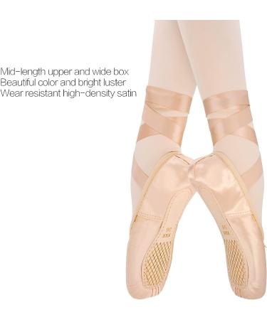 IJONDA Adult Ballet Pointe Shoes with Toe Pads & Mesh Bag - Size 7 Pink - Buy Online on GoSupps.com