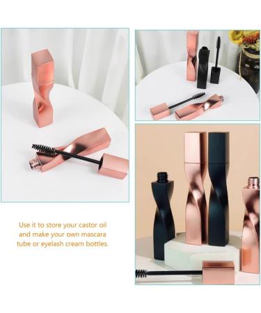 KALLORY 4pcs Eyelash Brush Empty Tube Lash Applicator Mascara Tube Plastic Bulk To Rotate Lipstick Tube Rose Gold - Buy Online on GoSupps.com