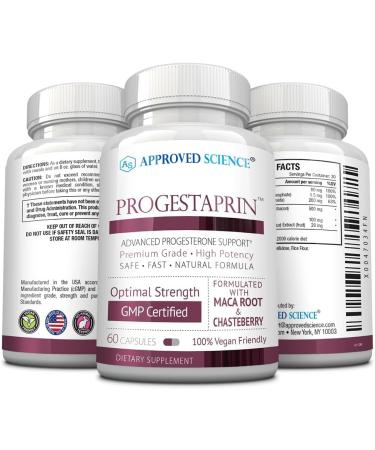 Approved Science Progestaprin - Vegan Progesterone Support Supplement (3 Bottles 180 Capsules) - Enhance Hormonal Balance & Wellbeing - Buy Online on GoSupps.com