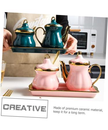 Zerodeko 1 Set Seasoning Jar Set Terrarium Fogger Seasoning Storage Jar Ceramic Seasoning Dish Holder Condiment Jars Salt Shaker Sugar Condiment Jar Stainless Steel Condiment Bottle Nordic 22.5X14CM Pink - Buy Online on GoSupps.com