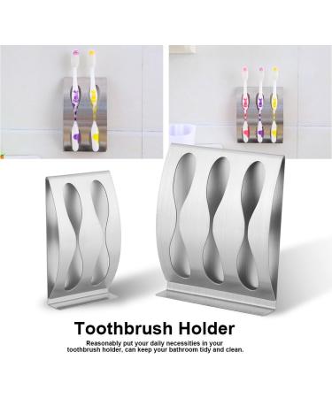 Stainless Steel Toothbrush Holder - 3 Holes for Razor & Electric Toothbrush Heads | Durable & Stylish Bathroom Accessory - Buy Online on GoSupps.com