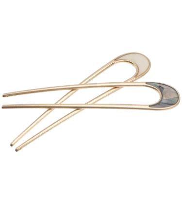 Frcolor 2pcs Vintage Hair Forks - U-Shaped Metal Hairpins for French Style Updos & Retro Chignons - Perfect for Women & Girls - Buy Online on GoSupps.com
