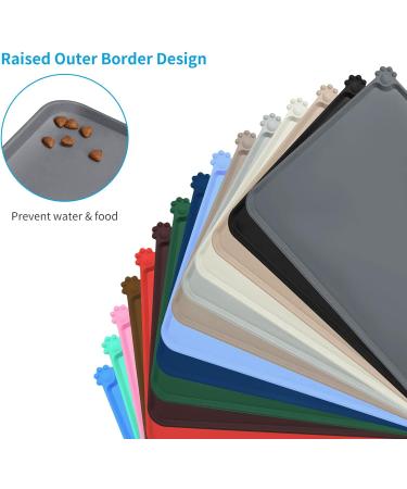 Buy AUDWUD Silicone Waterproof Pet Feeding Mat - Anti-Slip Dog & Cat Bowl Mat 61x41 cm Gray | International Shipping - Buy Online on GoSupps.com