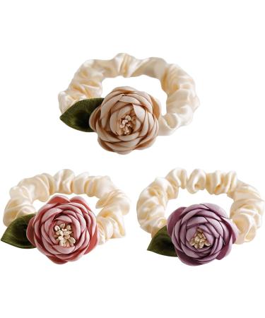 amangul Vintage Flower Hair Scrunchies Thick Updo Oversized Scrunchies Elegant -Hair Rope Scrunchy Women Ponytail Holder(Orange) - Buy Online on GoSupps.com