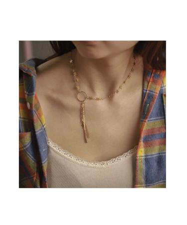Edary Boho Star Necklace Gold Tassel Necklaces Jewelry Accessories for Women.