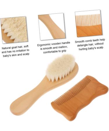 Healifty 2pcs Wooden Baby Hair Brush and Comb Set for Newborns - Scalp Massage and Bath Kit - Buy Online on GoSupps.com