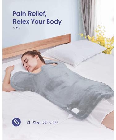CROETON XL Heating Pad 24x33'' for Back Pain Relief - Electric Weighted Pad for Neck and Shoulders - Fast Heat, 6 Temp, Auto Shut-Off - ETL Certified - Christmas Gift - Buy Online on GoSupps.com