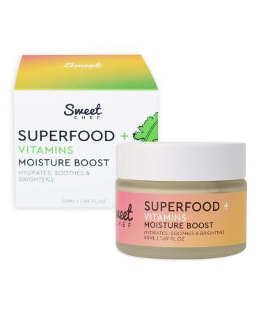 Sweet Chef Superfood + Vitamins Moisture Boost - Moisturizing Whipped Vitamin Facial Cream with Hyaluronic Acid, Ginger, Vitamin C + Antioxidants for a Bright, Hydrated Glow (50ml / 1.69 fl oz)