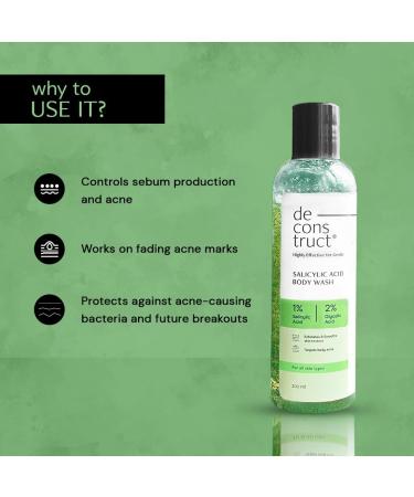 Decon.struct Salicylic Acid Body Wash | Acne & Rough Skin Prevention | 1% Salicylic Acid & 2% Glycolic Acid | Deep Cleansing 6.8 fl oz | International Shipping Available - Buy Online on GoSupps.com
