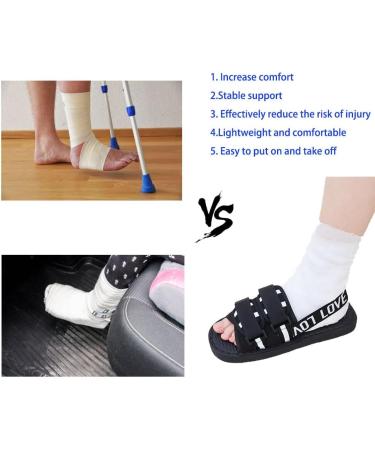 DEEYOTA Post Op Shoe for Broken Foot | Adjustable Medical Walking Boots for Foot Injuries & Fractures | Orthopedic Rehabilitation Cast Shoes - Left or Right Black M - Buy Online on GoSupps.com