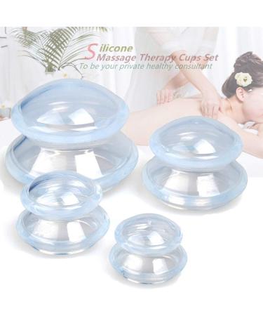 4 Sizes Cupping Therapy Set-Professional Cupping Therapy Studio and Household Silicone Cupping Set, Stronger Suction, Suitable for Myofascial Massage, Muscle, Nerve, Joint Pain Relief