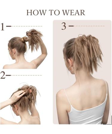 Hair Bun Hairpiece for Women Synthetic Fake Hair Messy Bun Chignon Elastic Flexible Band Scrunchy Scrunchie Curly Hairpiece Synthetic Extension Hair Chignons(Jet black) - Buy Online on GoSupps.com