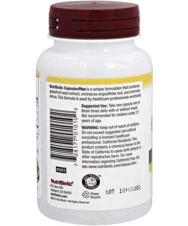 NutriBiotic Grapefruit Seed Extract & Echinacea - High Potency 125mg, 90 Vegan Capsules - Buy Online on GoSupps.com