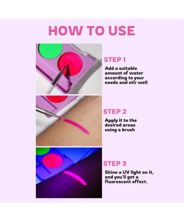 LXZJJM Water Activated Eye Liner Palette Hydra Graphic Eyeliner Makeup Neon Face Paint Colored Retro Hydra Liner Fluorescent UV Face Painting Plate - With Brushes (01 - Fluorescent) - Buy Online on GoSupps.com