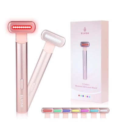 Face Wand-7in1 Color Led Face Wand With Light Face And Eyes Massager Relax Facial And Eyes Tool Pink