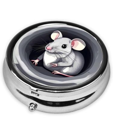 Portable Mouse in The Holeround Pill Box - 3 Compartment Round Medication Organizer for Travel | International Shipping Available - Buy Online on GoSupps.com