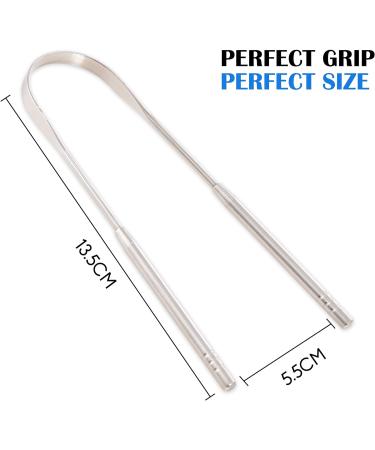 RECON UP Stainless Steel Tongue Scraper for Adults - Fresh Breath Care & Bacteria Inhibiting Tool - Buy Online on GoSupps.com