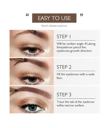 Microblading Eyebrow Pen - Upgrade Your Brows with All-Day Wear 4 Fork Tip & Spoolie Brush - Light Brown - Buy Online on GoSupps.com