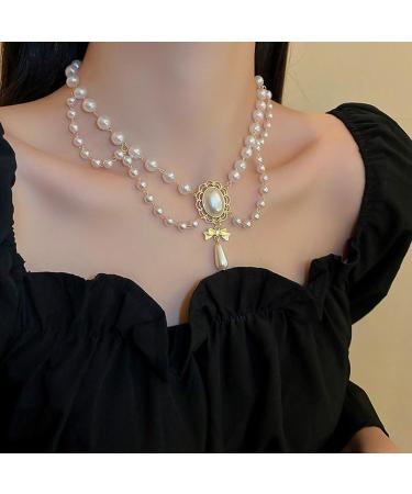 Southjieling Fashionable Tassel Necklace - Elegant Multi-Layer Pearl Collarbone Chain | Women's Jewelry Accessories in White - Buy Online on GoSupps.com