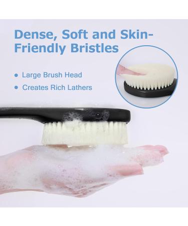 17 Never Mold Body Brush Back Scrubber for Men Women Elderly - Long Handle Exfoliating Dry Brush for Deep Exfoliation & Soft Glowing Skin (Black) - Buy Online on GoSupps.com