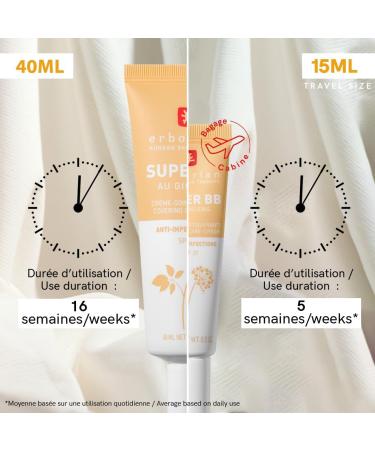 Erborian Super BB Cream with Ginseng | High Coverage Tinted Face Care | SPF 20 Sun Protection | Korean Cosmetics Chocolat 15ml - Buy Online on GoSupps.com