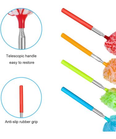 Tonmp 4 Pcs Microfiber Hand Duster Set - Extendable & Washable Dusters for Office, Car, Computer, Air Condition - Microfibre Cleaning Tool - Buy Online on GoSupps.com