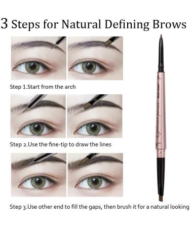 HeyBeauty Double Ended Eyebrow Pencil with Brow Brush - Dark Brown (2 Pack) - Buy Online on GoSupps.com