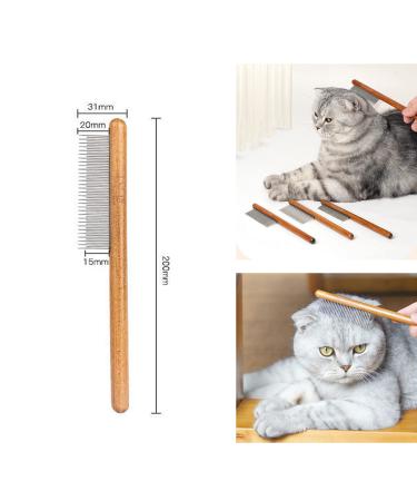Longbest Steel Pet Comb for Cats & Dogs - Knot Remover Skin-Friendly Wooden Handle Feline & Canine Care - Buy Online on GoSupps.com