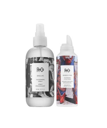 R+Co Rodeo Star Foam & Dallas Spray | Dramatic Volume Smooth Style for Fine to Medium Hair | Control Shine & Flexibility | Vegan Cruelty-Free | 8.5 oz + 5 oz (Pack of 2)