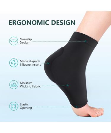 Buy Achilles Tendon Heel Protector - Compression Padded Sleeve Socks | Promifun Premium Gel Socks for Haglunds Bump Bursitis Tendonitis - Black X-Large - Buy Online on GoSupps.com