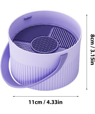 Make Up Sponge Cleaner 3 In 1 Silicone Countertop Makeup Cleaning Bowl - Cleaning Box with Handle Multifunctional Makeup Brush Cleaning Bowl for Cleaning Drying and Storage Huaxingda Purple - Buy Online on GoSupps.com